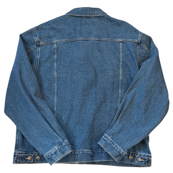 VTG 90s/Y2K Wrangler Hero Denim Trucker Jacket Dark Blue Cowboy Utility 2XLT - Picture 8 of 14
